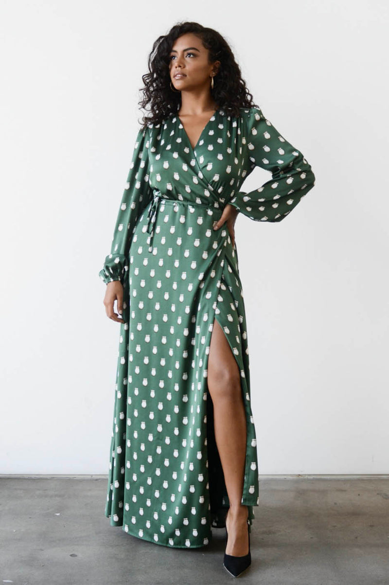 Elk Ivory Maxi Wrap Dress - Green Elk Ivory Maxi Wrap Dress - Green